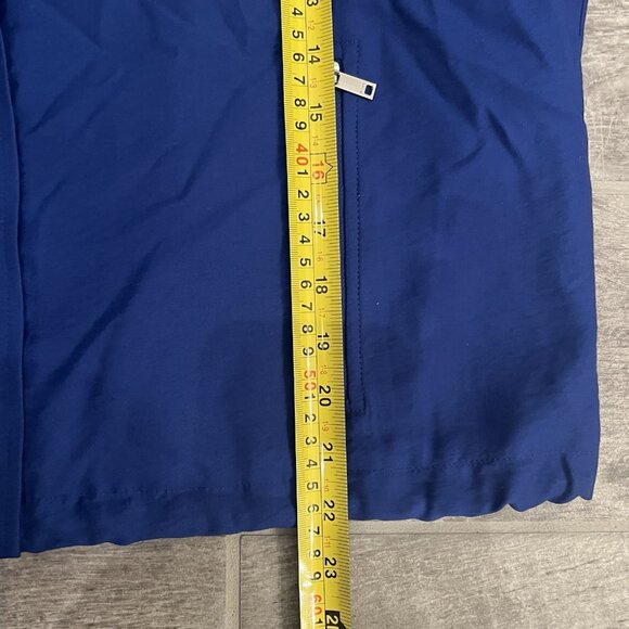 DKNY Women's Zip-Front Jacket Size Medium Blue Silver Roll Tab Sleeves Lined - Picture 6 of 7